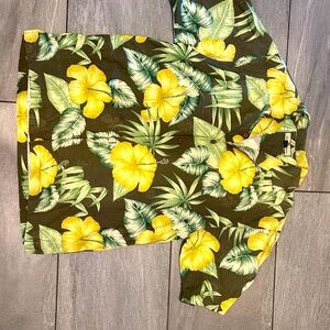 Tommy Bahama Green and Yellow Floral Shirt